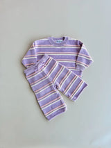 Raised Stripe Knit SET | Aster/Sweetpea/Snow