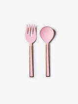 Enamel Rose Salad Servers