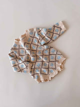 Cotton Knit Romper | Bluebell