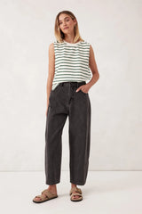 DARTED BARREL JEAN | FADED BLACK