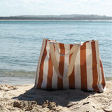 Carryall Beach Bag Tierra Clay Bold Stripe
