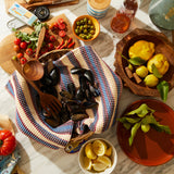 Selene Stripe Tea Towel- Azure