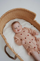 Cotton Pointelle Knit Romper | Sherbet Tulip