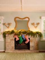 Stripe Tan Pink Christmas Stocking