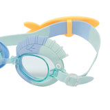 Kids Swim Goggles Finn the Fish Aqua Blue