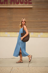 Remy Strappy Midi Dress Blue