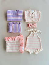 Raised Stripe Knit SET | Aster/Sweetpea/Snow