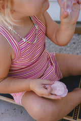 Cleo Rib Set | Raspberry Stripe