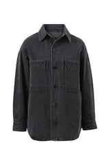 Bobbi Side Pocket Denim Shacket | Washed Black