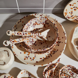 Wilkie Salad Servers - Nougat Terrazzo