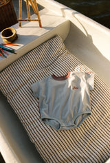 Riley T-Shirt Romper - Dusty Blue