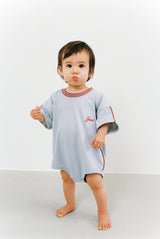 Riley T-Shirt Romper - Dusty Blue