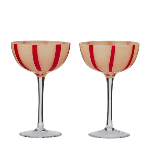 Aperitivo Set of 2 Glass Coupe | Pink/Red