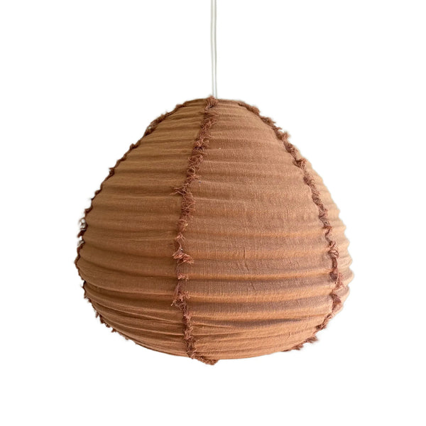 Linen Light Shade Paere Fringed Mocha Mousse 50cm