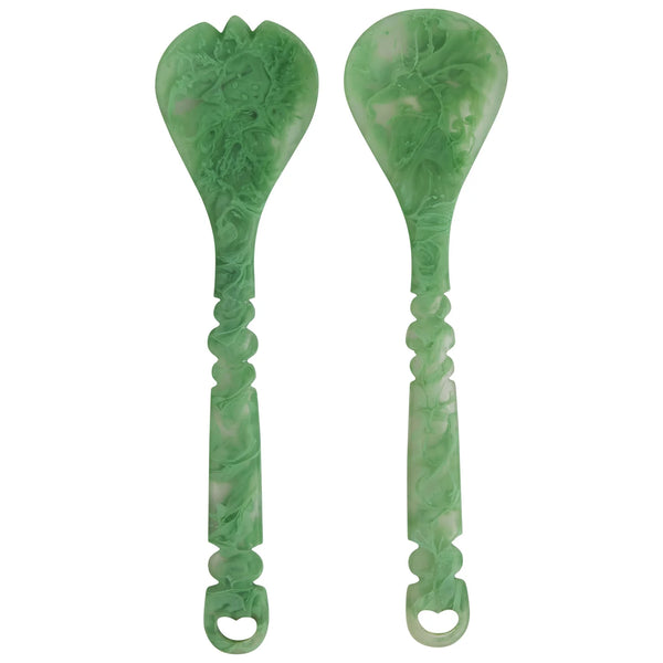 Wilkie Salad Servers - Emerald