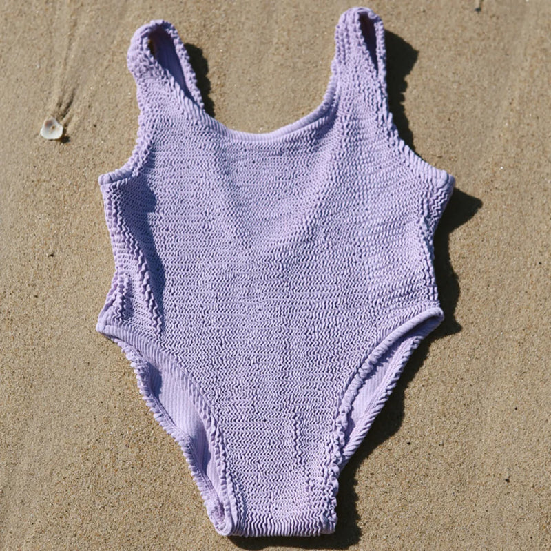 Girls One Piece Crinkle Swimsuit -Lucy Lilac