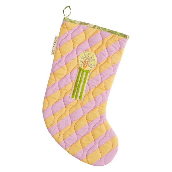 Jarita Stripe Christmas Stocking - Mauve