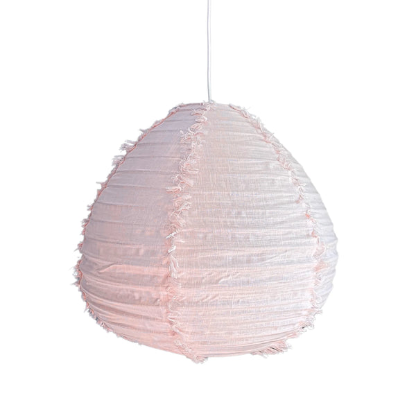 Linen Light Shade - Paere - Fringed- Blush Pink - 50cm