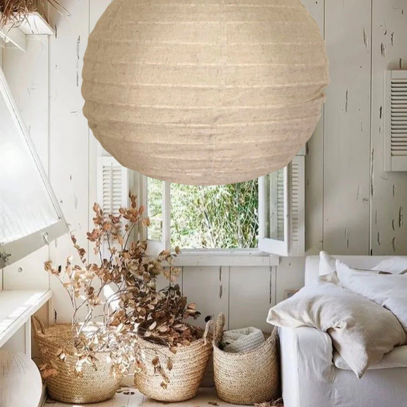 Linen Light Shade Rund Natural 50cm | Beige