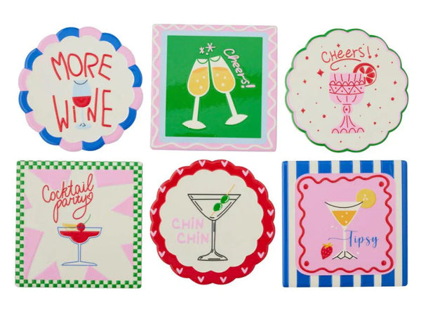 10cm Cocktail Ceramic Coaster