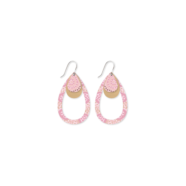 AZEZA POSSUM CEREMONY LAYERED OUTLINE TEAR DROP EARRINGS