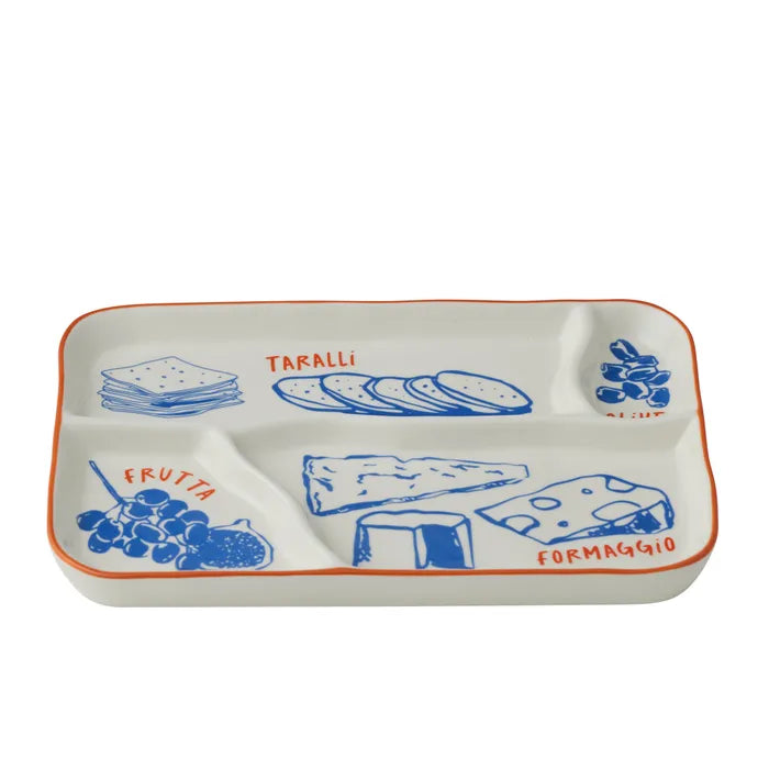 Deli Ceramic Divided Cheese Platter 24cm