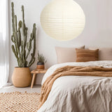 Linen Light Shade Rund Warm White 60cm