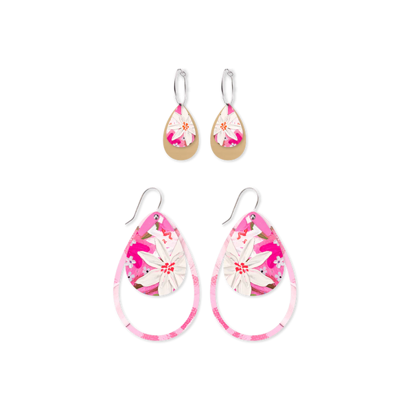 Kelsie Rose Power Pink Duo Outline Tear Pack Earrings