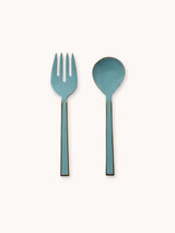 Enamel Dusty Blue Salad Severs