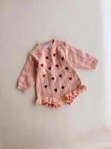 Cotton Pointelle Knit Romper | Sherbet Tulip