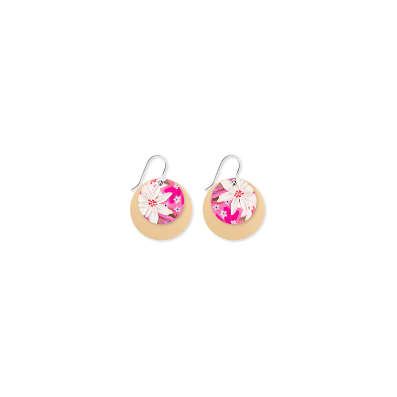 Kelsie Rose Power Pink Layered Large Circle Drop Earrings