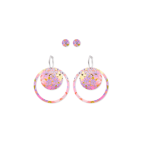 Kelsie Rose Floating Florals Duo Circles Pack Earrings