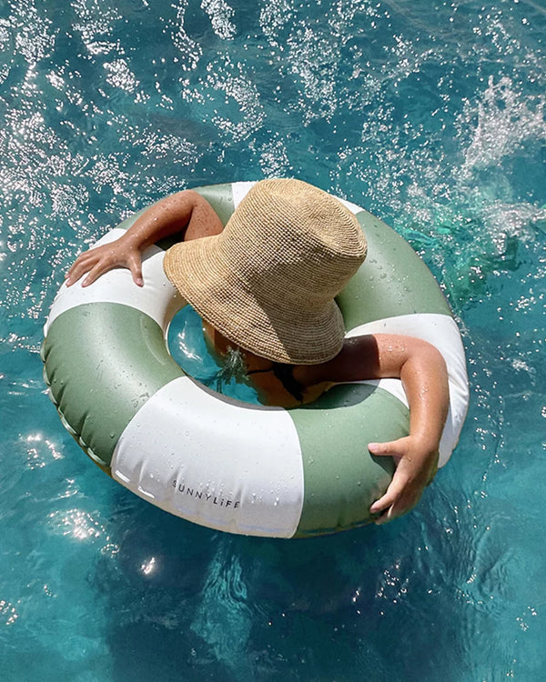 Mini Tube Pool Ring Olive Stripe
