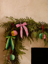 Linen Bow Stripe Green Set of 6