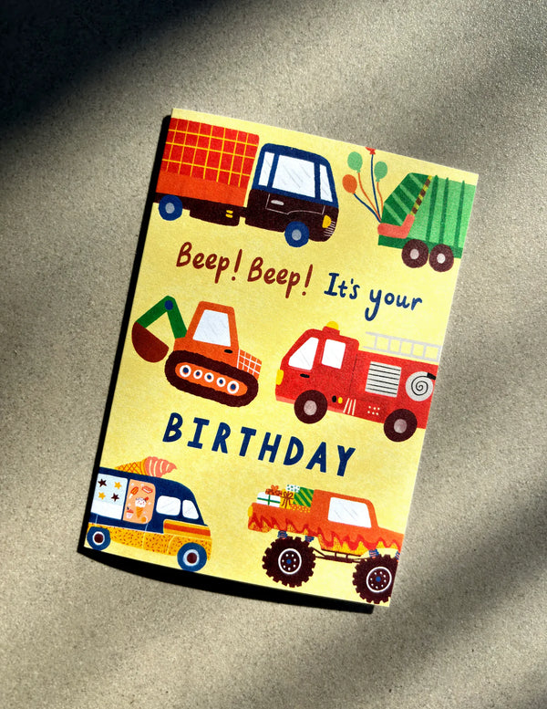 Vehicles Happy Birthday Card