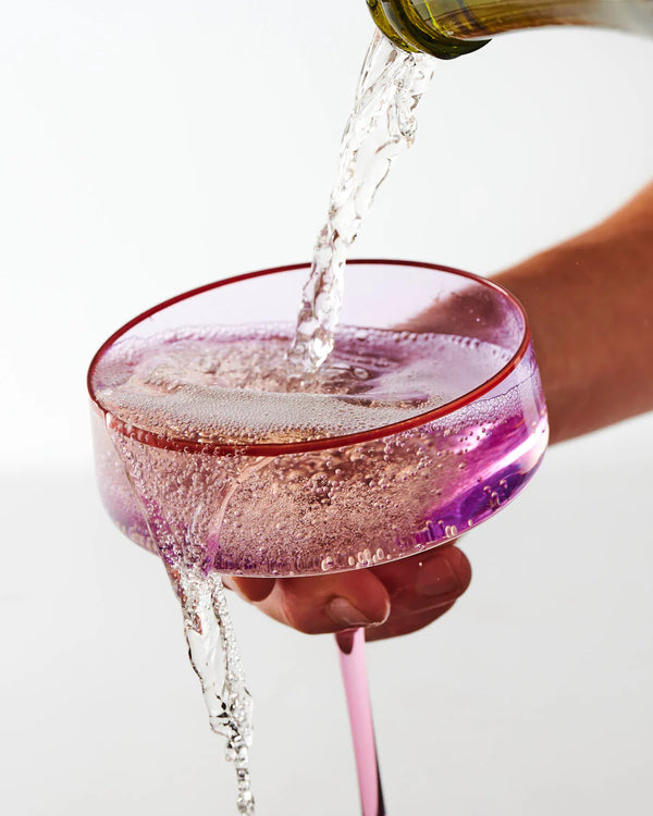 Lilac Colour Block Champagne Glass 2P Set