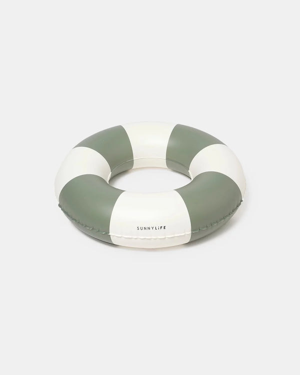 Mini Tube Pool Ring Olive Stripe
