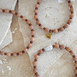 Wilma Necklace - Biscuit | Gold Heart