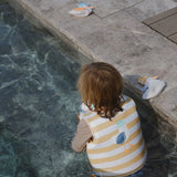Kids Swim Vest Sammy the Seagull Mustard Stripe