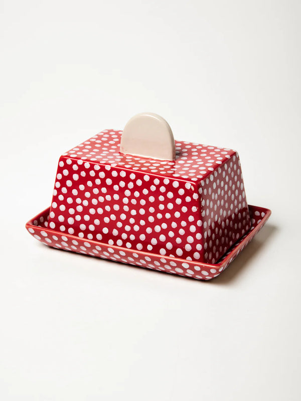 Chino Butter Dish - Red Spot