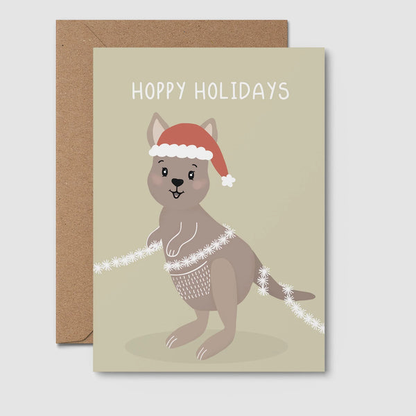 Kangaroo Tinsel Card