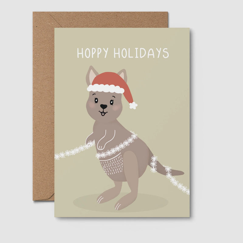 Kangaroo Tinsel Card