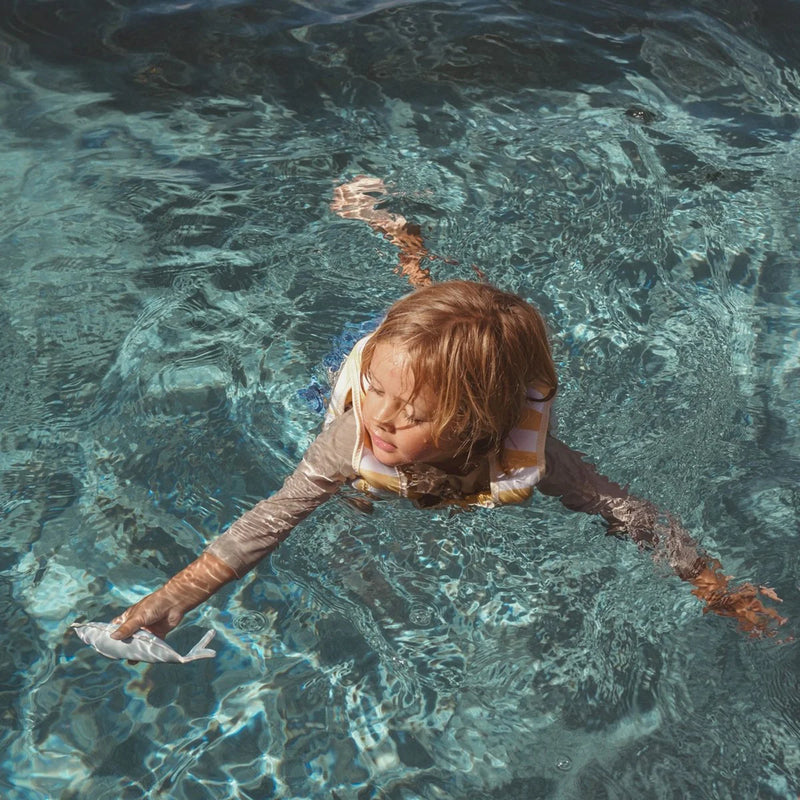 Kids Swim Vest Sammy the Seagull Mustard Stripe