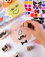 Wooden Stamp Kit - Cool Faces