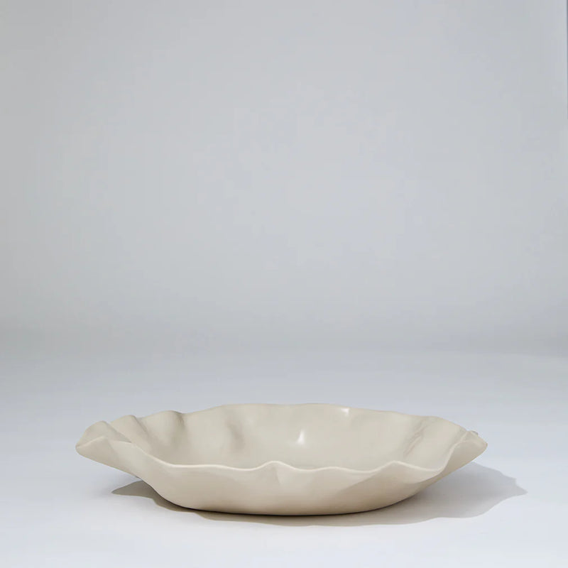 Ruffle Round Platter Chalk White | XL