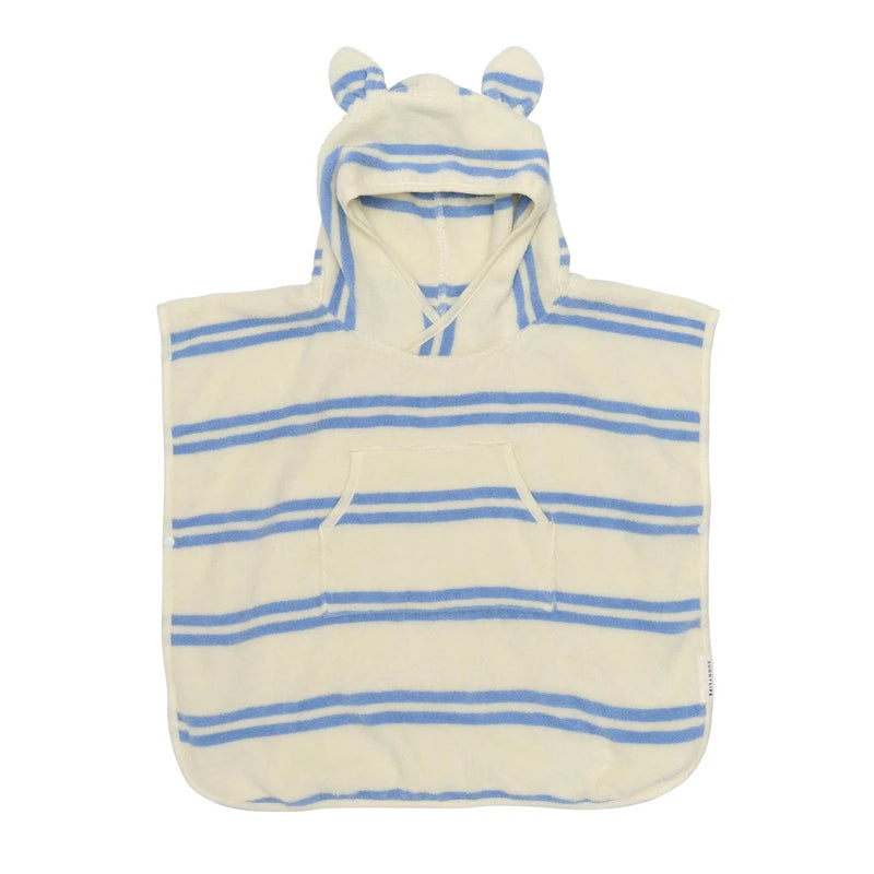 Kids Character Hooded Towel Sammy the Seagull Blue Stripe