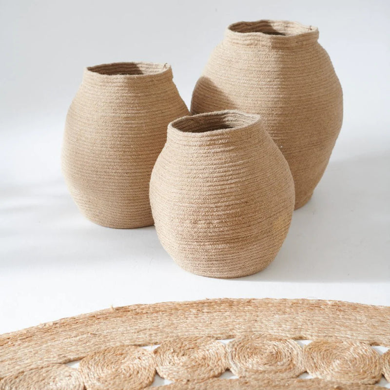 Vaso Jute Floor Baskets set of 3