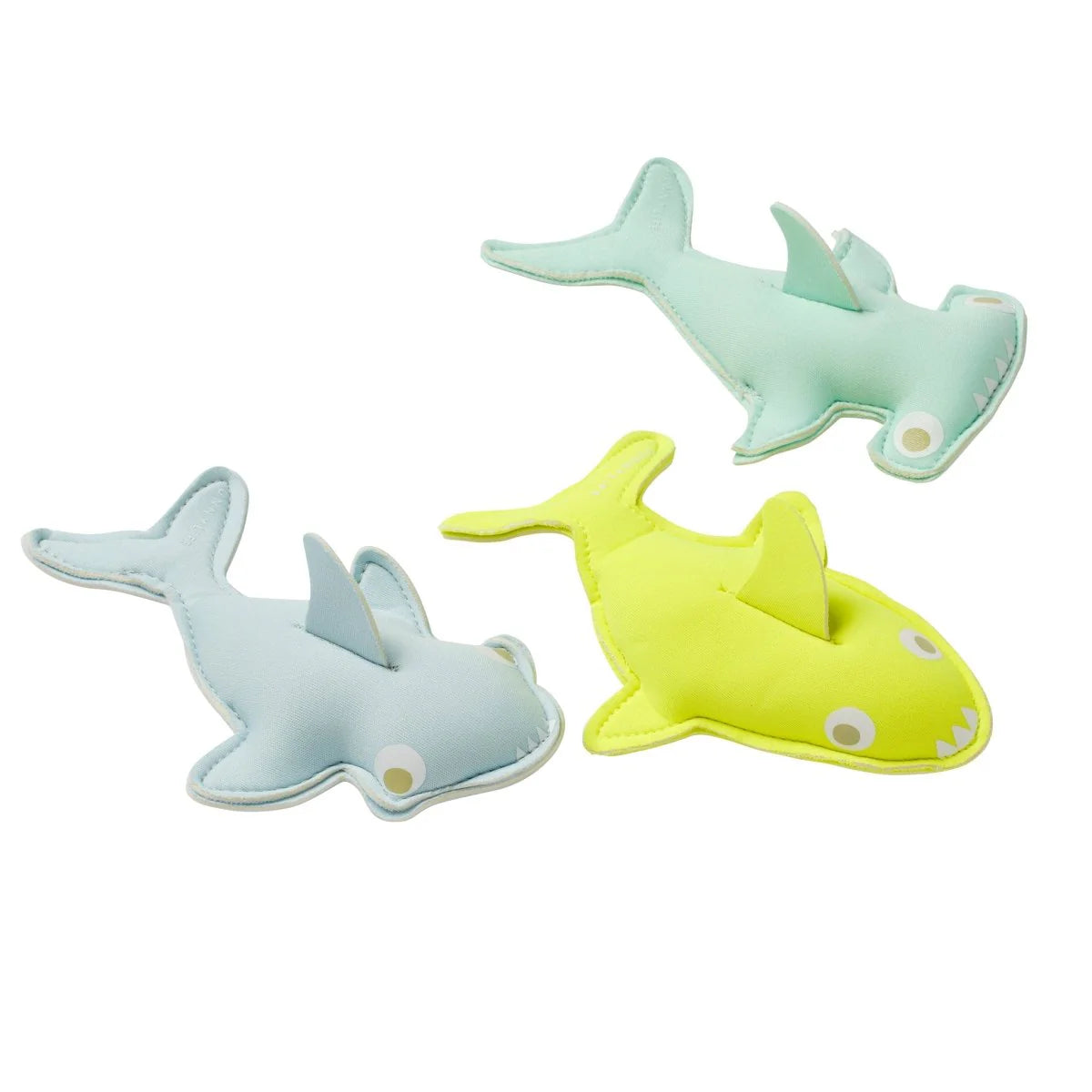 Salty the Shark Dive Buddies Aqua Neon Yellow Set of 3 – Fetch