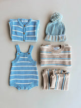 Raised Stripe Knit SET | Oat/Arctic/Snow