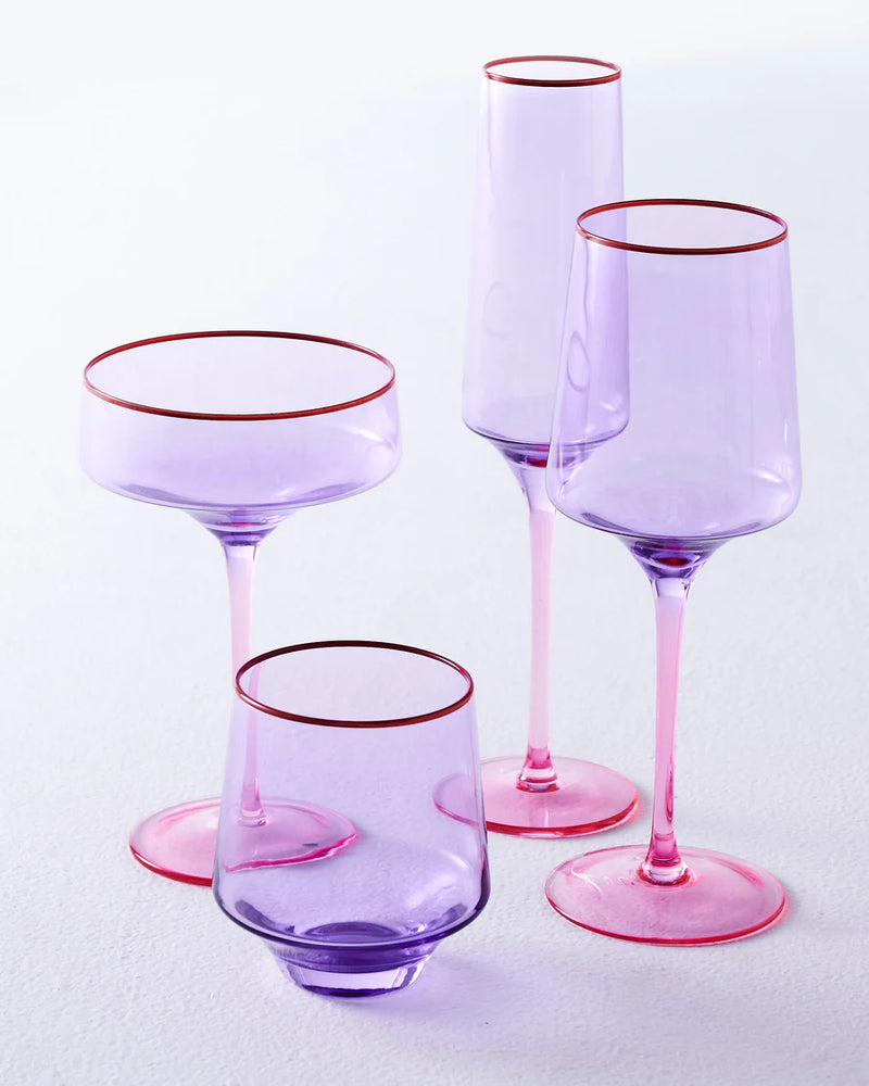 Lilac Colour Block Champagne Glass 2P Set